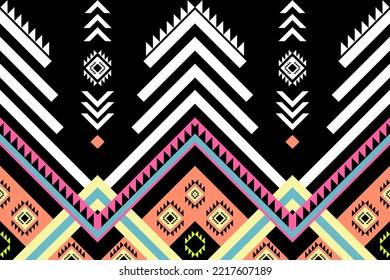 Geometric ethnic oriental seamless pattern traditional design for background,Capet,clothing,fabric,wallpaper,wrapping, Vector illustration abstract style