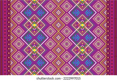 Geometric ethnic oriental seamless pattern traditional Design for background,carpet,wallpaper,clothing,wrapping,Batik,fabric,Vector,illustration,embroidery style.