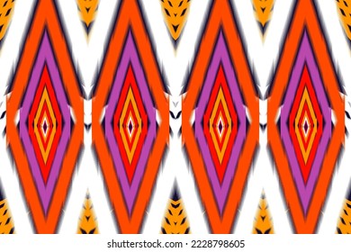 Geometric ethnic oriental seamless pattern ikat pattern traditional Design for background,carpet,wallpaper,clothing,wrapping,Batik,fabric,print, Vector illustration embroidery style. ikat pattern.