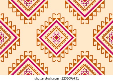Geometric ethnic oriental seamless pattern traditional. Fabric Aztec pattern background. Indian style. Design for wallpaper, illustration, fabric, clothing, carpet, textile, batik, embroidery.