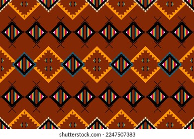 Geometric ethnic oriental seamless pattern traditional Design for background,carpet,wallpaper.clothing,wrapping,Batik fabric,Vector illustration.
