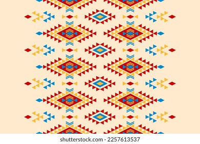 Geometric ethnic oriental seamless pattern traditional. Fabric Aztec pattern background. Indian style. Design for wallpaper, illustration, fabric, clothing, carpet, textile, batik, embroidery.