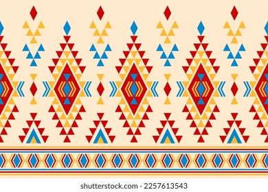 Geometric ethnic oriental seamless pattern traditional. Fabric Aztec pattern background. Indian style. Design for wallpaper, illustration, fabric, clothing, carpet, textile, batik, embroidery.