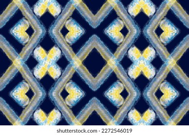 Geometric ethnic oriental seamless pattern traditional, Abstract vector, Chevron embroidery illustration, Crayon color painting, Design for printing business.