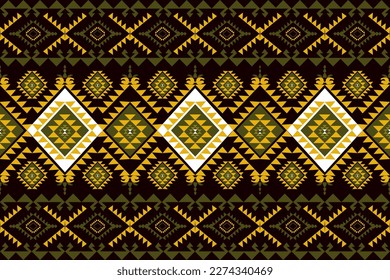 Geometric ethnic oriental seamless pattern thai traditional Design for background,carpet,wallpaper,clothing,wrapping,Batik,fabric,Vector illustration.embroidery style