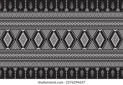 Geometric ethnic oriental seamless pattern traditional Design for background,carpet,wallpaper,clothing,wrapping,Batik,fabric,Vector,illustration,embroidery style.