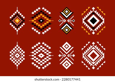 Geometric ethnic oriental seamless pattern traditional Design for background, carpet, wallpaper, clothing, wrapping, Batik, fabric, Vector.