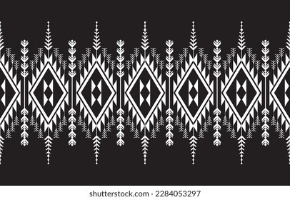 Geometrisches, ethnisch-orientalisches Muster, traditionelles Design für Hintergrund, Teppich, Tapete, Kleidung, Umhüllung, Batik, Stoff, Vektorgrafik, Stickereien.