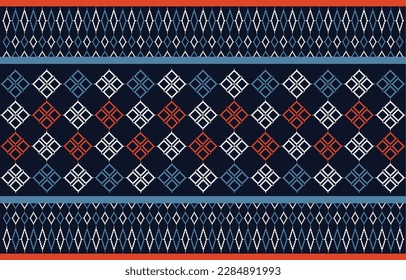Geometrisches, ethnisch-orientalisches Muster, traditionelles Design für Hintergrund, Teppich, Tapete, Kleidung, Umhüllung, Batik, Stoff, Vektorgrafik.Stickereistil.
