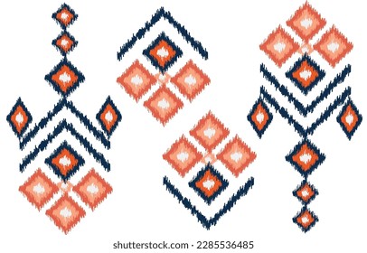 Geometric ethnic oriental seamless pattern traditional Design for background,carpet,wallpaper,clothing,wrapping,Batik,fabric,Vector illustration.embroidery style.