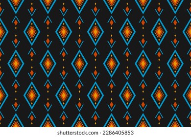 Geometric ethnic oriental seamless pattern traditional. Fabric Aztec pattern background. Tribal style. Design for wallpaper, illustration, fabric, clothing, carpet, textile, batik, embroidery.