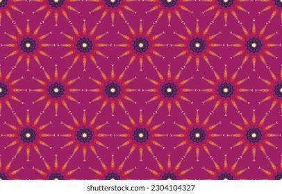 Geometric ethnic oriental seamless pattern traditional Design for background,carpet,wallpaper,clothing,wrapping,Batik,fabric,Vector,illustration,embroidery style.