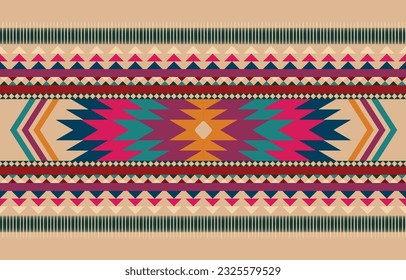 Geometric ethnic oriental seamless pattern traditional Design for clothing,fabric,carpet,blanket,scarf,tile,wallpeper,background,embroidery,vector illustration.
Boho style,Bohemian style.