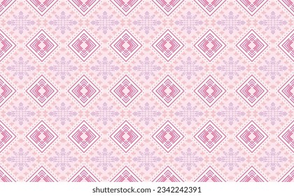Patrón geométrico étnico oriental sin fisuras Diseño tradicional para fondo, alfombra, papel pintado, ropa, envoltura, Batik,tela,Ilustración vectorial.estilo bordado.