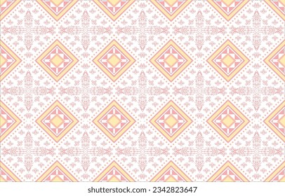 Geometric ethnic oriental seamless pattern traditional Design for background,carpet,wallpaper,clothing,wrapping,Batik,fabric,Vector illustration.embroidery style.