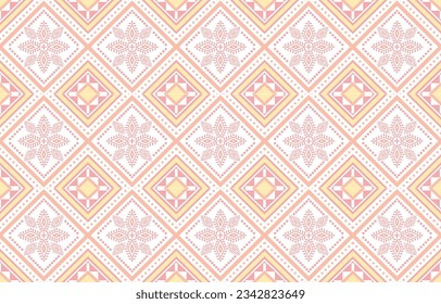 Geometric ethnic oriental seamless pattern traditional Design for background,carpet,wallpaper,clothing,wrapping,Batik,fabric,Vector illustration.embroidery style.