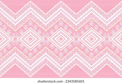 Geometric ethnic oriental seamless pattern traditional Design for background,carpet,wallpaper,clothing,wrapping,Batik,fabric,Vector illustration.embroidery style.