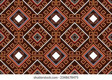 Geometric ethnic oriental seamless pattern traditional Design for fabric,carpet,clothing,background,wallpaper,wrapping,Vector illustration.aztec embroidery style.