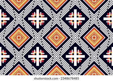 Geometric ethnic oriental seamless pattern traditional Design for fabric,carpet,clothing,background,wallpaper,wrapping,Vector illustration.aztec embroidery style.