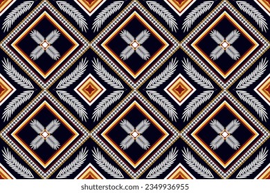 Geometric ethnic oriental seamless pattern traditional Design for fabric,carpet,clothing,background,wallpaper,wrapping,Vector illustration.aztec embroidery style.