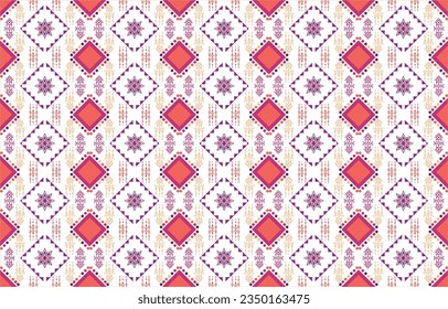 Geometric ethnic oriental seamless pattern traditional Design for background,carpet,wallpaper,clothing,wrapping,Batik,fabric,Vector illustration.embroidery style.