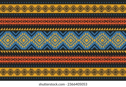 Geometric ethnic oriental seamless pattern traditional design. Design for background, carpet, wallpaper, clothing, wrapping, fabric, cover. Native American motifs. Grunge texture in African tribal.