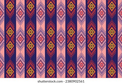 Geometric ethnic oriental seamless pattern traditional Design for background,carpet,wallpaper,clothing,wrapping,Batik,fabric,Vector illustration.embroidery style.
