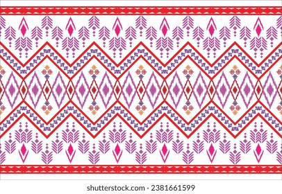 Geometric ethnic oriental seamless pattern traditional Design for background,carpet,wallpaper,clothing,wrapping,Batik,fabric,Vector illustration.embroidery style.