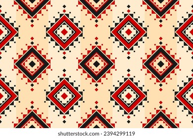 Geometric ethnic oriental seamless pattern traditional. Fabric Aztec pattern background. Indian style. Design for wallpaper, illustration, fabric, clothing, carpet, textile, batik, embroidery.