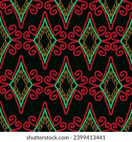 Geometric ethnic oriental seamless pattern traditional Design for background,carpet,wallpaper,clothing,wrapping,Batik,fabric,Vector illustration.embroidery style.