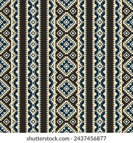 Patrón geométrico étnico oriental sin costuras. Tribal azteca navajo estilo nativo americano. Ilustración de vector de adorno étnico. Diseño textil, tela, ropa, alfombra, ikat, batik, fondo, envoltura.