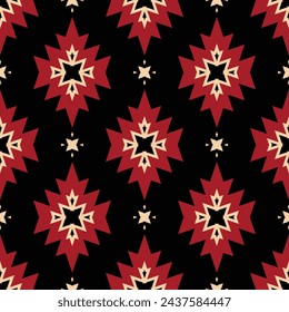 Geometric ethnic oriental seamless pattern. Tribal Aztec Navajo Native American style. Ethnic ornament vector illustration. Design textile, fabric, clothing, carpet, ikat, batik, background, wrapping.