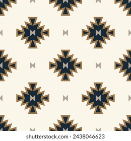 Geometric ethnic oriental seamless pattern. Tribal Aztec Navajo Native American style. Ethnic ornament vector illustration. Design textile, fabric, clothing, carpet, ikat, batik, background, wrapping.