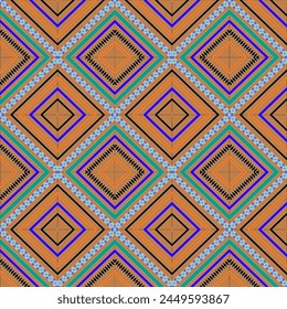Geométrica Étnica Oriental Patrón sin costuras Diseño tradicional para el fondo, alfombra, Fondo de pantalla, ropa, envoltura, batik, Vector, ilustración, estilo de bordado