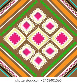 Geometrische Ethnic Oriental nahtlose Muster Traditionelles Design für Hintergrund, Teppich, Bildschirmhintergrund, Bekleidung, Verpackung, Batik, Vektor, Illustration, Stickerei Stil