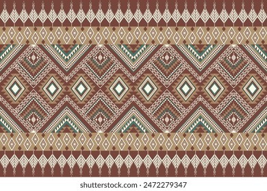 Geométrico étnico oriental sin costuras patrón tradicional Diseño para el fondo, alfombra, Fondo de pantalla. ropa, envoltura, tela Batik, estilo de Ilustración vectorial. bordado