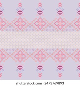 Diseño tradicional sin costuras étnico oriental geométrico para el fondo, alfombra, Fondo de pantalla, ropa, envoltura, Batik, tela, Vector, ilustración, estilo de bordado boho