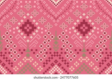 Geometrische ethnische orientalische nahtlose Muster traditionelles Design für Hintergrund, Teppich, Bildschirmhintergrund, Kleidung, Verpackung, Batik, Stoff, Vektorgrafik, Illustration, Boho Stickerei Stil.
