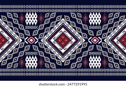 Geometric ethnic oriental seamless pattern traditional 
Design for background,carpet,wallpaper,clothing,wrapping,Batik,
fabric,Vector illustration.embroidery style.
