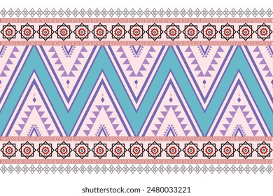 Diseño tradicional sin costuras étnico oriental geométrico para el fondo, alfombra, Fondo de pantalla, ropa, envoltura, batik, tela, Vector, ilustración. Estilo de bordado.