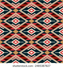 Geometric ethnic oriental seamless pattern traditional design for background,carpet,wallpaper,clothing,wrapping,batik,fabric,Vector illustration. Embroidery style.
