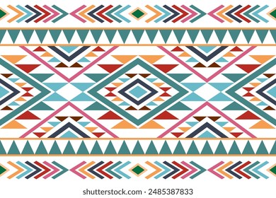 Geometric ethnic oriental seamless pattern traditional design for background,carpet,wallpaper,clothing,wrapping,batik,fabric,Vector illustration. Embroidery style.
