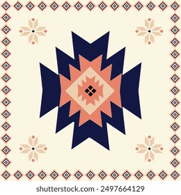 Geometric ethnic oriental seamless pattern. Tribal Aztec Navajo Native American style. Ethnic ornament vector illustration. Design textile, fabric, clothing, carpet, ikat, batik, background, wrapping.