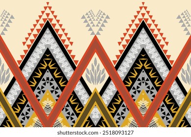 Diseño tradicional sin fisuras oriental étnico geométrico para el fondo, alfombra, Fondo de pantalla. ropa, envoltura, tela de Batik, Ilustración vectorial. estilo de bordado.