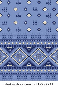 Geometric ethnic oriental seamless pattern traditional Design for background, carpet, wallpaper, clothing, batik, fabric, Vector, illustration, embroidery style.