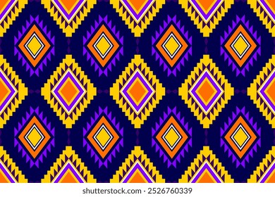 Geométrico étnico padrão oriental sem costura tradicional Design para fundo, tapete, wallpaper.wear, envoltório, tecido Batik, ilustração vetor, estilo bordado, Sadu.