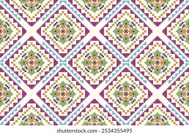 Geometric ethnic oriental seamless pattern on white background,vector illustration,geometric floral pattern,geometric background,Aztec style,abstract background.design for texture,fabric,clothing.