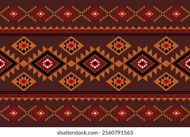 Geometric ethnic oriental seamless pattern traditional Design for background, carpet, wallpaper. clothing, wrapping, Batik, fabric, Vector illustration.embroidery style, sadu.