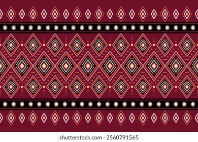 Geometric ethnic oriental seamless pattern traditional Design for background, carpet, wallpaper. clothing, wrapping, Batik, fabric, Vector illustration.embroidery style, sadu.