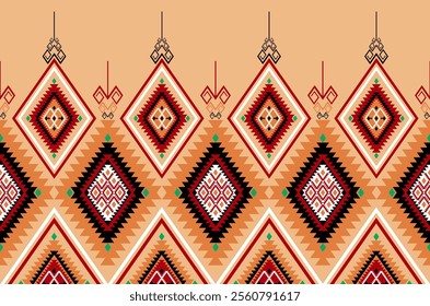 Geometric ethnic oriental seamless pattern traditional Design for background, carpet, wallpaper. clothing, wrapping, Batik, fabric, Vector illustration.embroidery style, sadu.